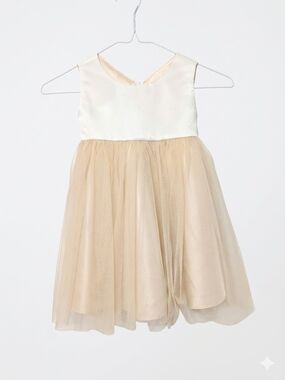 Ivory & Champagne Tulle Girls' Party Princess Dress 2-3 Years